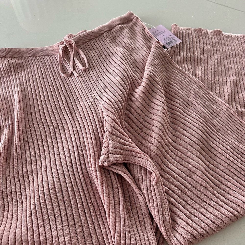 a new day Pink Ribbed Straight Leg Pants